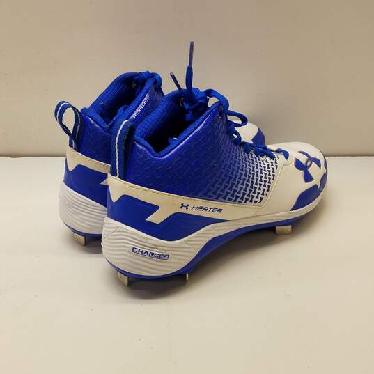 Under Armour UA Heater Mid St Baseball Cleats US 7.5 Blue image number 2