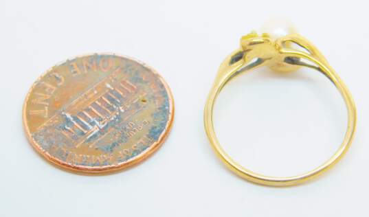10K Yellow Gold Pearl Ring For Repair 1.7g image number 6