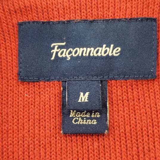 Façonnable Men Red 1/4 Zip Sweater M image number 3