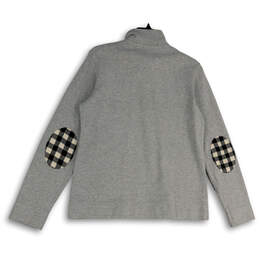 Womens Gray Mock Neck Long Sleeve 1/4 Zip Pullover Sweatshirt Size S alternative image