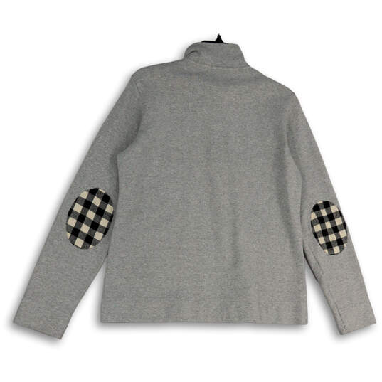 Womens Gray Mock Neck Long Sleeve 1/4 Zip Pullover Sweatshirt Size S image number 2