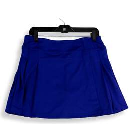 Tommy Bahama Womens Blue Pleated Side Zip Short A-Line Skirt Size Large alternative image