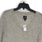 NWT GAP Womens Gray Knitted V-Neck Long Sleeve Pullover Sweater Size M image number 3