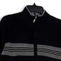 NWT Mens Black Knitted Mock Neck Long Sleeve Full-Zip Sweater Size Large image number 3