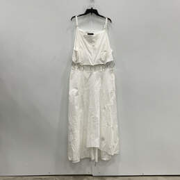NWT Womens White Adjustable Spaghetti Strap Multi Ring A-Line Dress Size 4