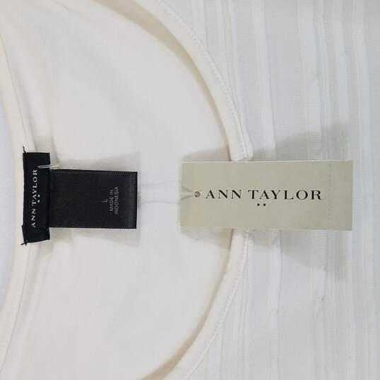 Ann Taylor Women Shirt White L image number 3