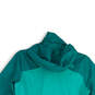 Womens Green Long Sleeve Hooded Full-Zip Windbreaker Jacket Size Small image number 4