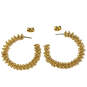 Designer J. Crew Gold-Tone Fashionable Round Shape Beaded Hoop Earrings image number 2