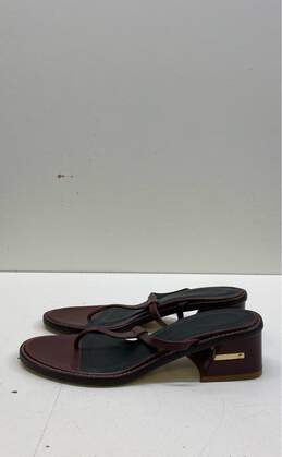 Tibi Burgundy Leather Thong Sandal Heels Shoes Size 36.5