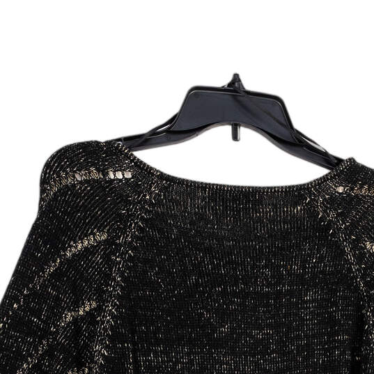 NWT Womens Black Gray Knitted Long Sleeve Round Neck Pullover Sweater Sz L image number 4