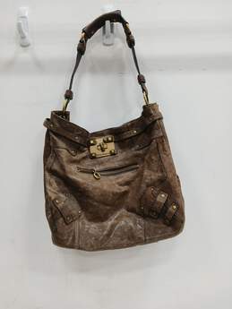 Juicy Couture Brown Leather Locking Closure Shoulder Bag
