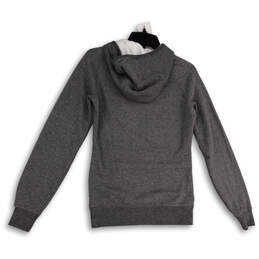 NWT Womens Gray Long Band Sleeve Kangaroo Pocket Pullover Hoodie Size S alternative image
