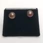 14K Gold Dark FW Button Pearl Post Stud Earrings 3.0g image number 1