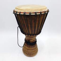 Unbranded Large Wooden Rope-Tuned Djembe Drum