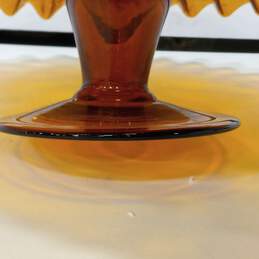 Taste of Home Amber Bubble Glass Ruffled Cake Display Plate alternative image