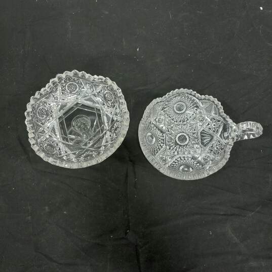 Bundle of 2 Clear Cut Crystal Dishes image number 2