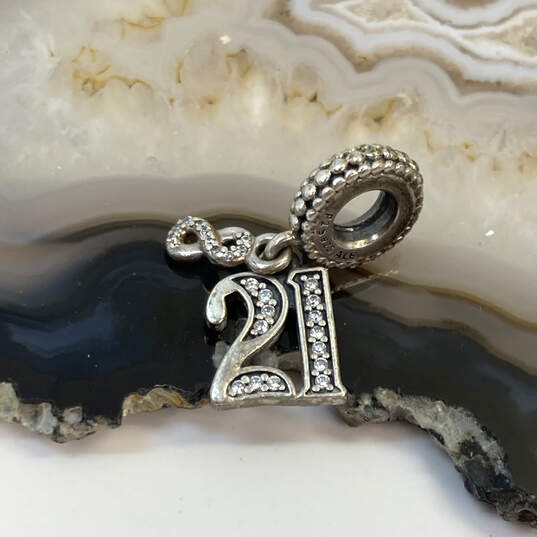 Designer Pandora 925 ALE Sterling Silver 21 Years of Love Dangle Charm image number 1