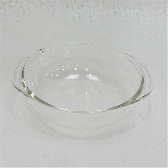 (2) Pyrex Clear Glass Round Casserole Dishes image number 4