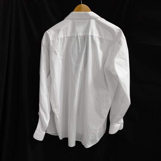 Lorenzo Uomo Men's White Formal Ruffle Dress Shirt w/ Black Cummerbund Size 17 image number 3