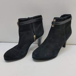 Tory Burch Suede Ankle Heel Boots Black 6