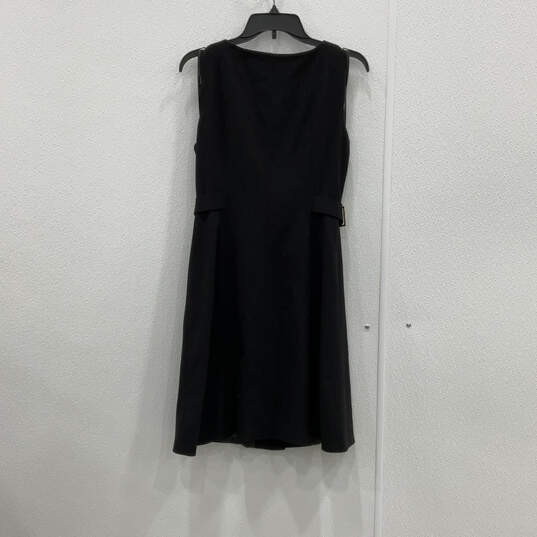 Womens Black Sleeveless Asymmetrical Zip Belted Sheath Dress Size 6 image number 2