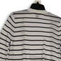 Womens White Striped Knitted Long Sleeve Open Front Cardigan Sweater Sz SP image number 4