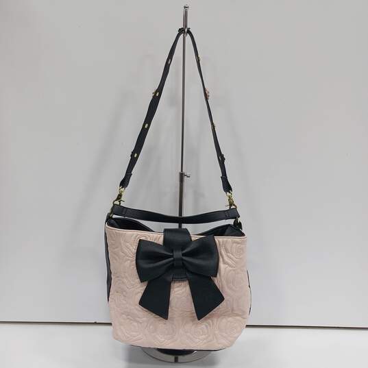 Betsey Johnson Black And Pink Leather Purse image number 1