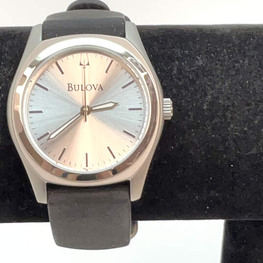 Designer Bulova C860746 Silver-Tone Adjustable Strap Analog Wristwatch image number 1
