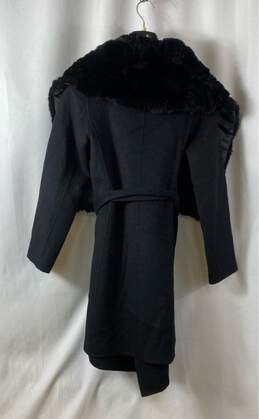 Amnt Womens Black Fur Long Sleeve Belted Waist Jacket Size X-Large alternative image