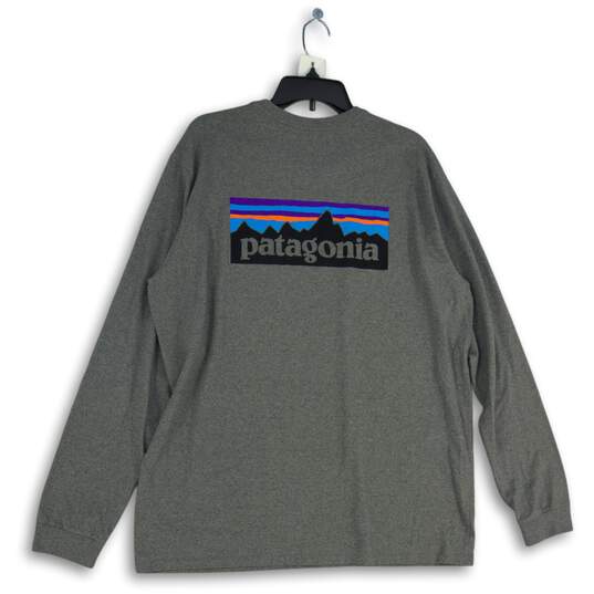 Patagonia Mens Gray Graphic Print Crew Neck Long Sleeve Pullover T-Shirt Size XL image number 2