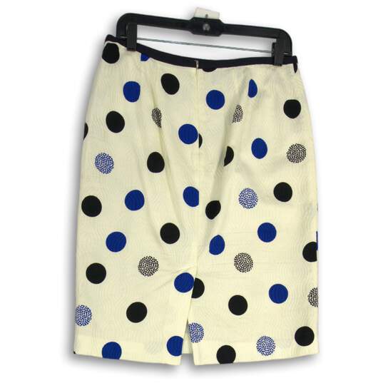 Talbots Womens White Black Polka Dot Knee Length Straight & Pencil Skirt Size 8 image number 2