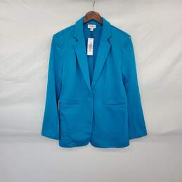 Terea By Andrea Pitter Turquoise Cotton Blend Blazer Jacket WM Size S NWT