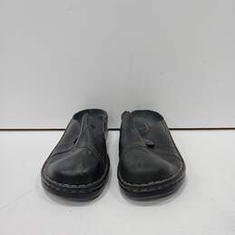 Women's Clarks Black Leather Slip-On Comfort Shoes Sz 7M