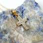10K Yellow Gold Diamond Accent Cross Pendant Necklace 1.0g image number 1