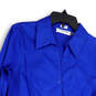 Womens Blue Long Sleeve Point Collar Regular Fit Button-Up Shirt Size 10 image number 3