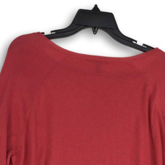 Eileen Fisher Womens Pink Round Neck Hi-Low Hem Pullover Sweater Size Large image number 4