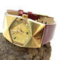 Designer Diesel Gold-Tone Red Leather Stainless Steel Analog Wristwatch image number 1