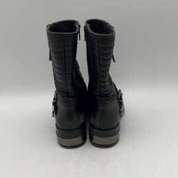 Vince Camuto Womens Whynn Black Leather Round Toe Side Zipper Biker Boots Size 8 alternative image