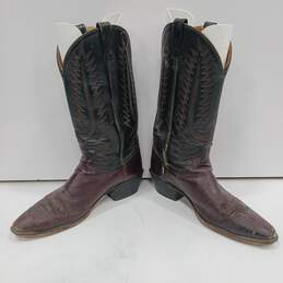 Men's Brown Cowboy Boots Size 9.5 alternative image