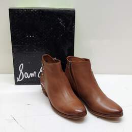 Sam Edelman Cognac Leather Paila Ankle Booties Size 8M