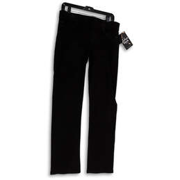 NWT Womens Black Dark Wash Pockets Denim Straight Leg Jeans Size 6/28 alternative image