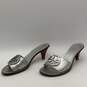 Womens Aerin Metallic Silver Open Toe Slip-On Cone Heel Slide Sandals Size 7.5 image number 3