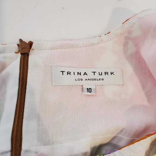 Trina Turk Los Angeles Sleeveless Floral Print Zip Back Dress Size 10 image number 3