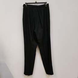 Womens Black Pockets Flat Front Straight Leg Formal Dress Pants Size Large alternative image
