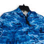 NWT Mens Blue Printed Kangaroo Pocket Long Sleeve Pullover Hoodie Size L image number 3