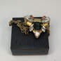 Designer J. Crew Gold-Tone Link Chain Crystal Stone Pendant Necklace image number 4