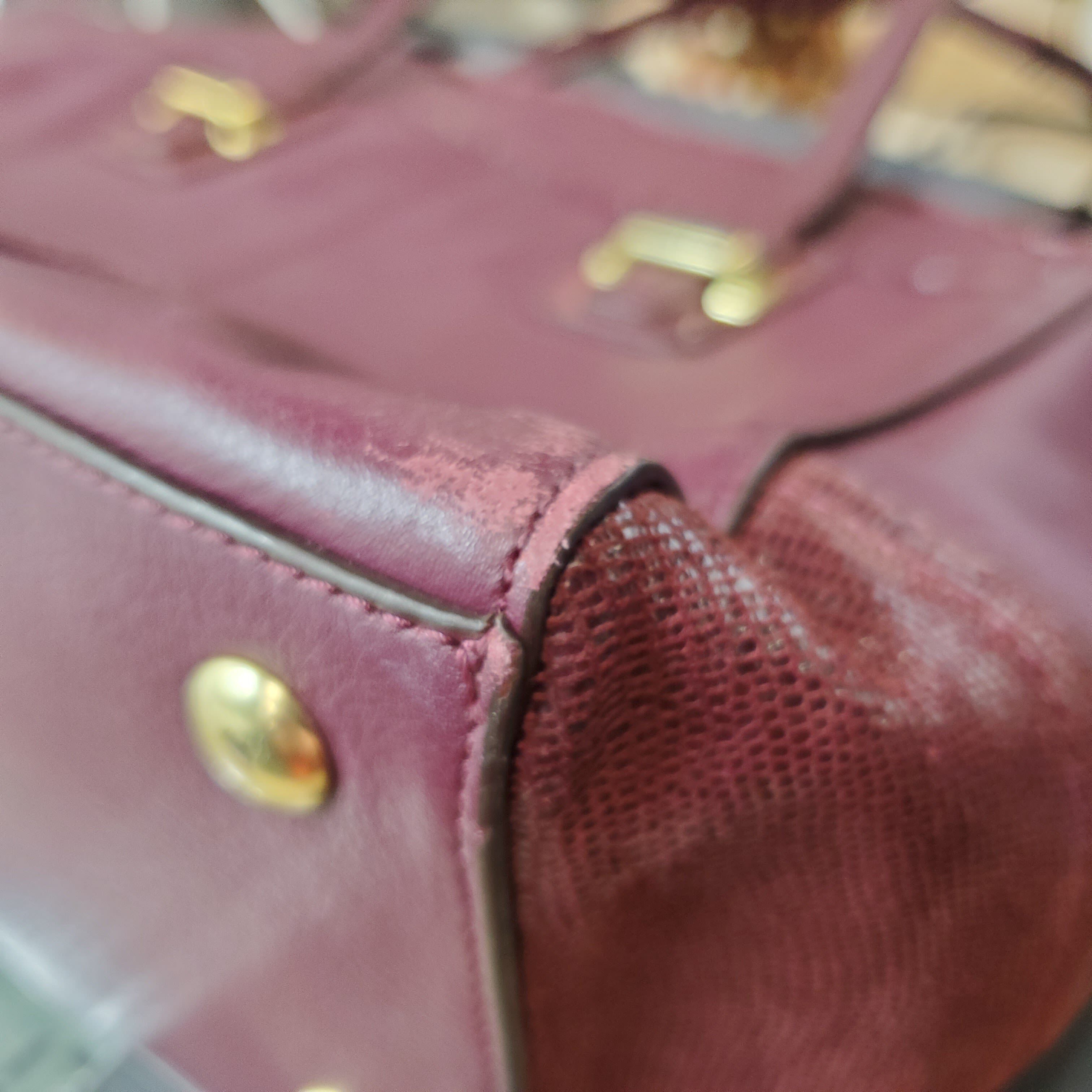 Beautiful Coach Leather Purse Handbag Large, w/ Cleaner, Burgundy, Wine  color | eBay