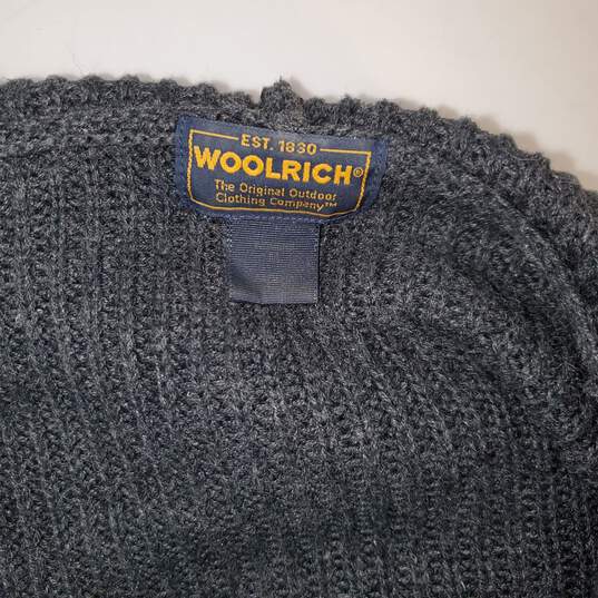 Woolrich Dark Charcoal Full Zip Hooded Knit Sweater Jacket Women's Size M image number 3