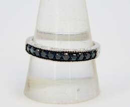 Sterling Silver 0.33 CTTW Blue Diamond Band Ring 3.3g