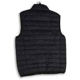 Mens Black Mock Neck Sleeveless Full-Zip Puffer Vest Size Medium alternative image